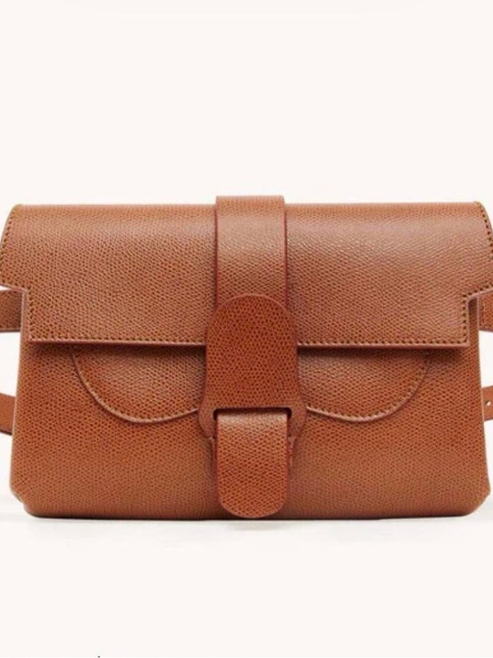 Senreve Aria Brown Pebbled Leather Belt bag/Crossbody Bag
